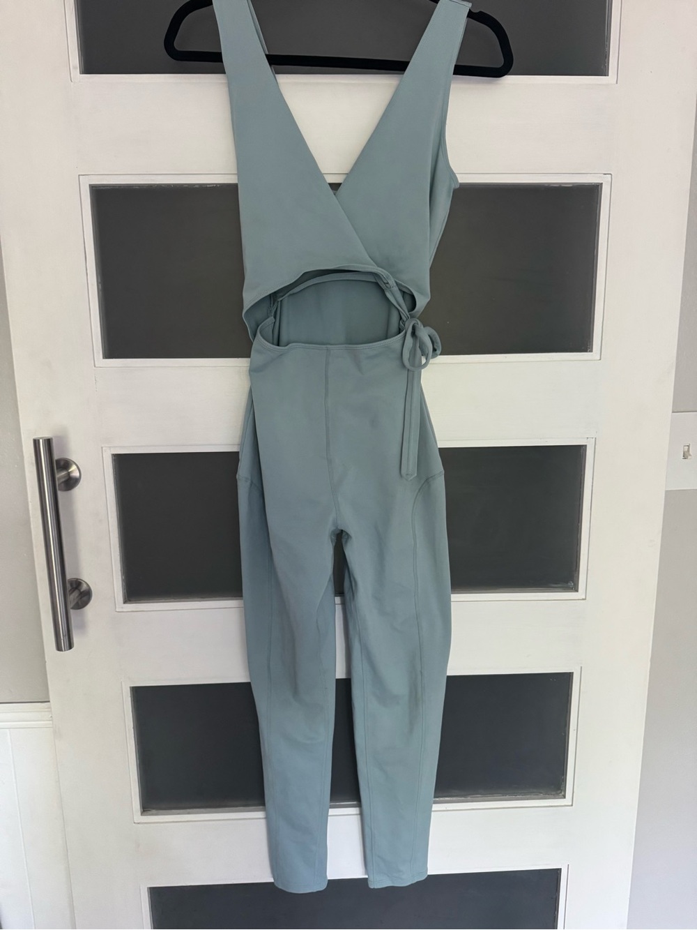 FP Movement by Free People Sage Green Wrap-Front Jumpsuit